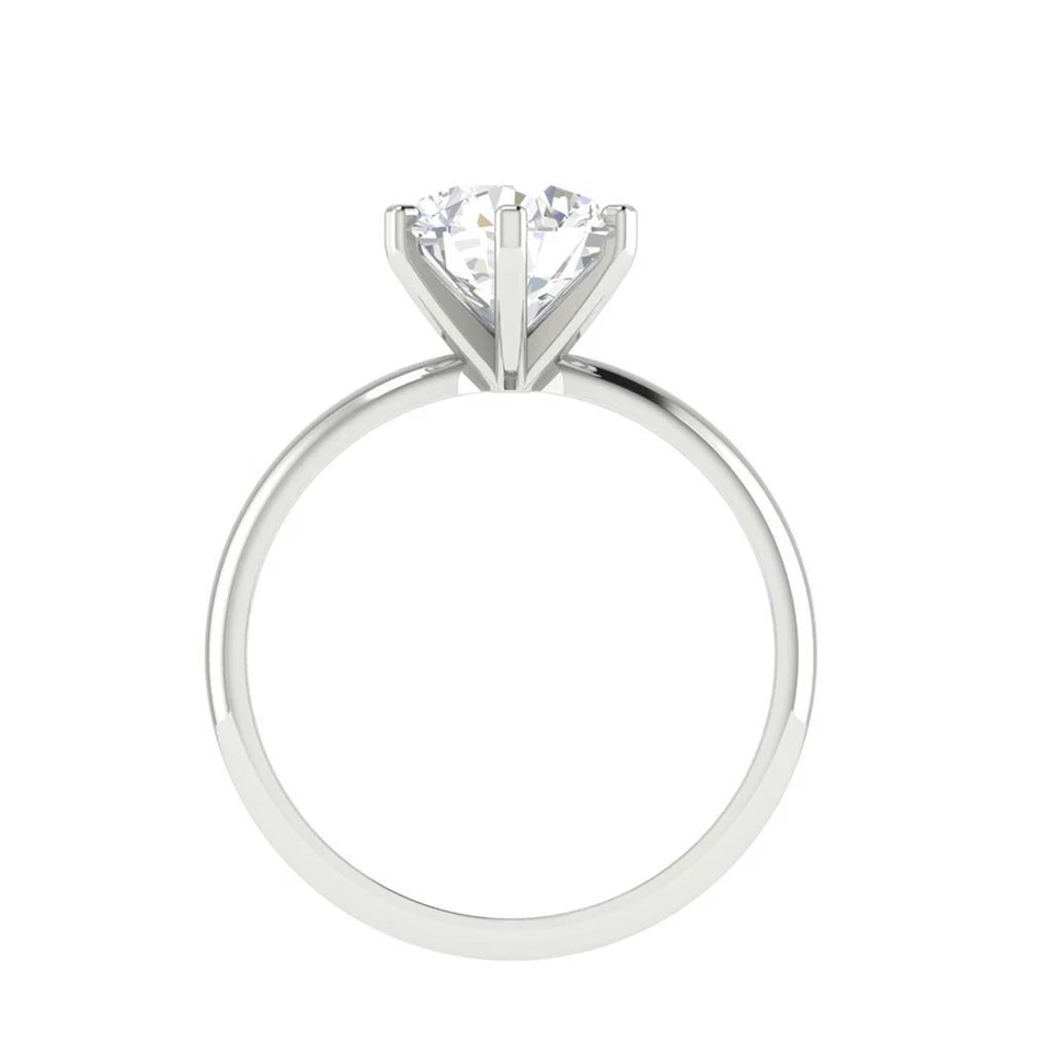 6 Prong Set I2 J 3.20 Ct Round Diamond Solitaire Anniversary Ring 14K Rose Gold - Image 3 of 4