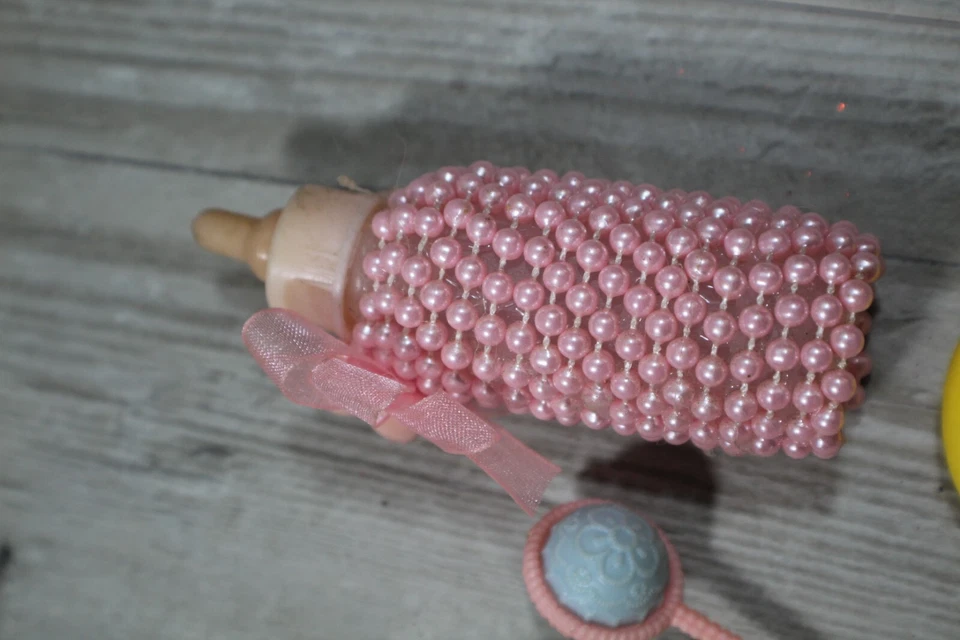 10 Decoraciones Vintage Cupcake Pastel Baby Shower Plástico Duro Rosa Azul Amarillo Foto 2 de 4