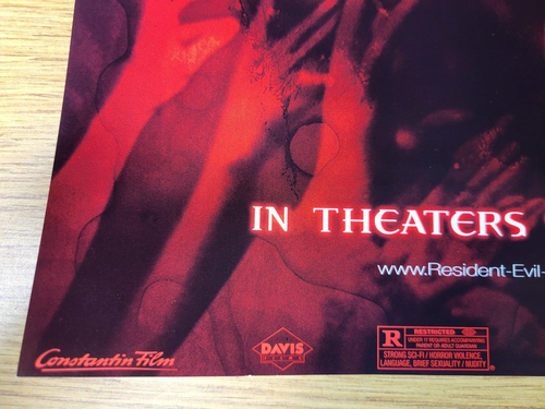 Resident Evil Vintage Promo Mini Movie Poster From 2002 Not a reprint! - Picture 6 of 7