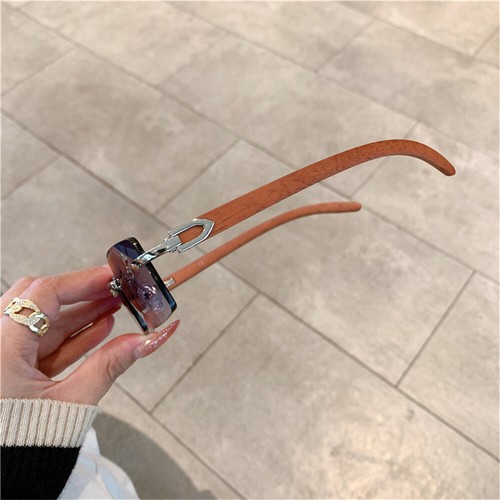 Rectangle Rimless Sunglasses Women Men Gangster Frameless Shades Frame Eyewear - Picture 4 of 20