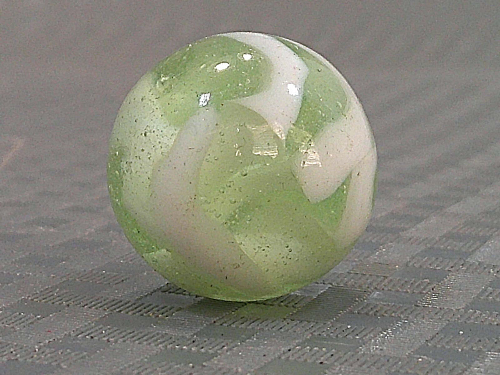 Vintage 1940s Green White Swirl Marble Banger Shooter Boulder Bonker Masher