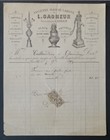 Facture 1899 GAGNEUR Pompe épi de faitage lampe pétrole entête illustrée 48