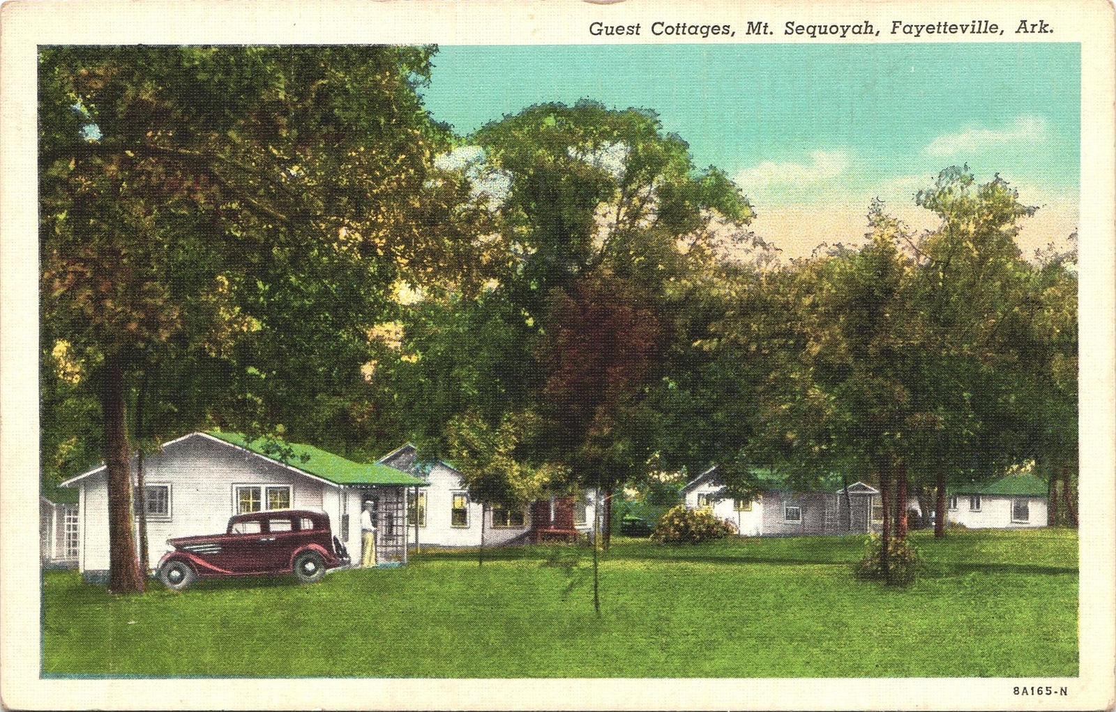 GUEST COTTAGES MT SEQUOYAH original antique postcard FAYETTEVILLE