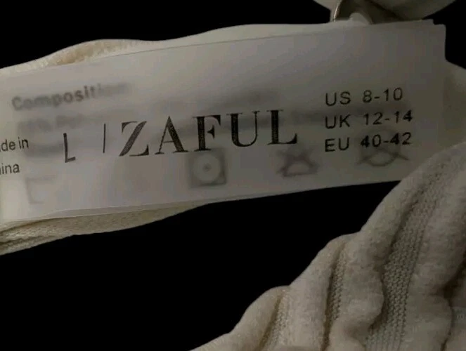 Bikini Zaful para mujer talla L beige - acanalado - texturizado - alambre - lazo lateral inferior - nuevo con etiquetas Foto 4 de 4