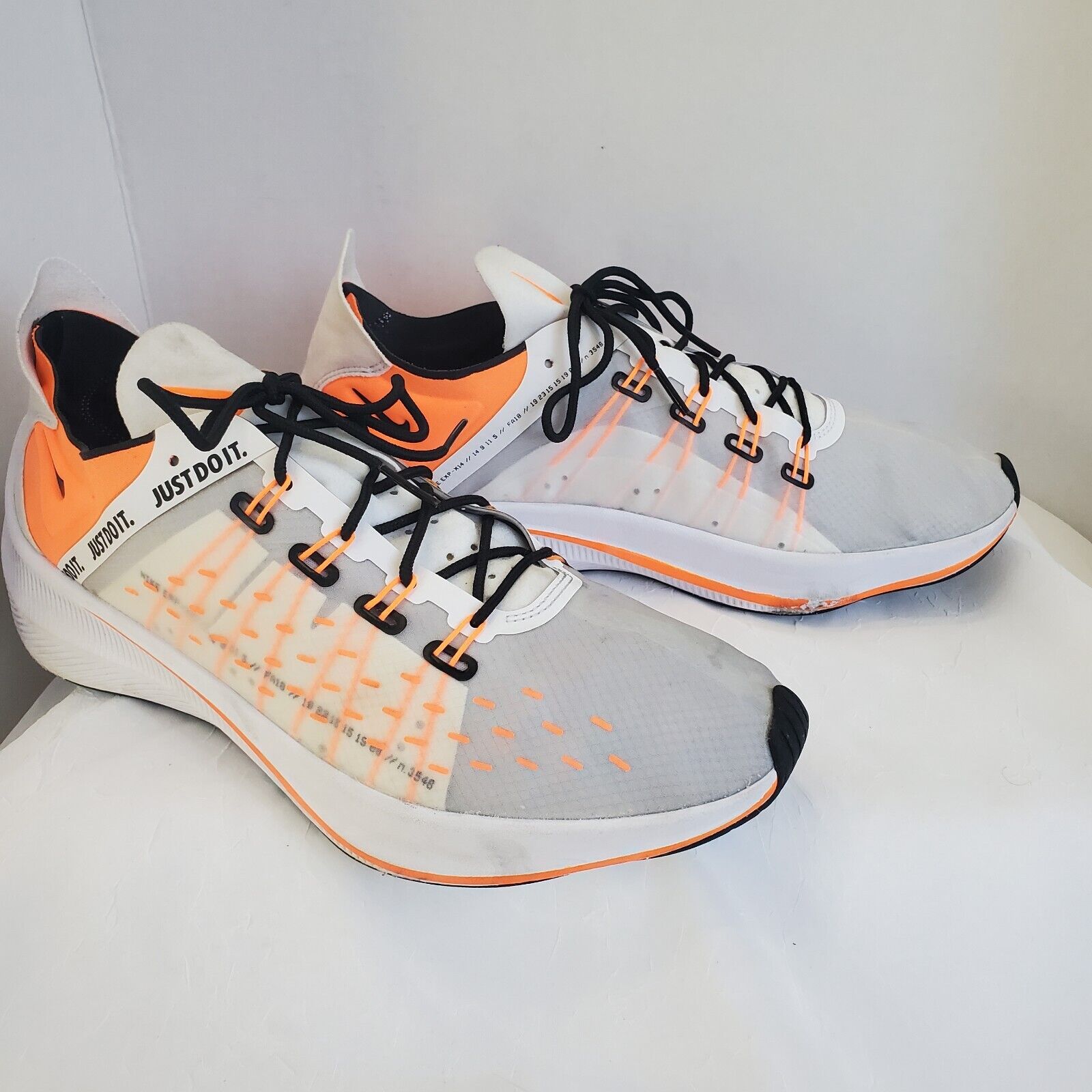 NIKE EXP X14 Just Do It Shoes Sneaker mens size 12 orange white black  A03095-100