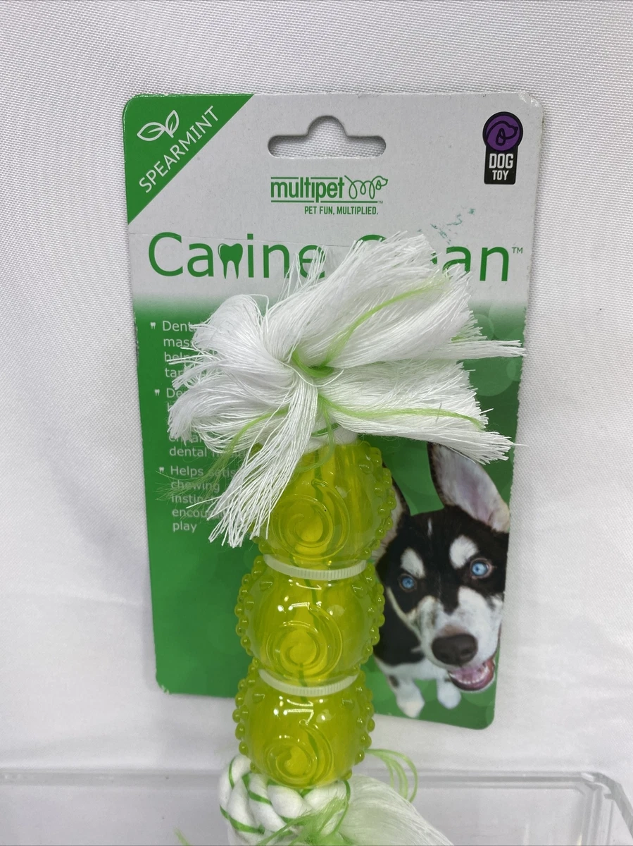 Multipet Canine Clean Rope 3 TPR Balls Spearmint Chew Dogs Toys