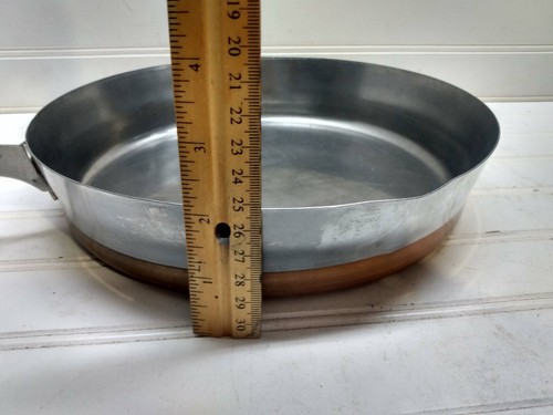 Revere Ware Skillet 10" Copper Clad Stainless Double Spout Lipped Sauté Pan Lid - Picture 4 of 10