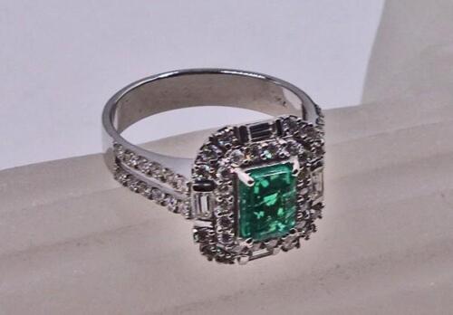 Ring Brillantring mit Smaragd und Brillanten 4,30 ct in 18kt 750 Gold Neu! Gr.58 - Bild 8 von 11