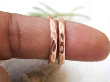 Hammered Copper 2 Rings set ,Textured Copper Band Stacking Ring Copper Jewelry,