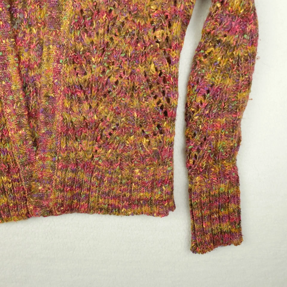 Mercer & Madison Womens Sweater Large Purple Green Mohair Open Lightweight - Image 4 of 4