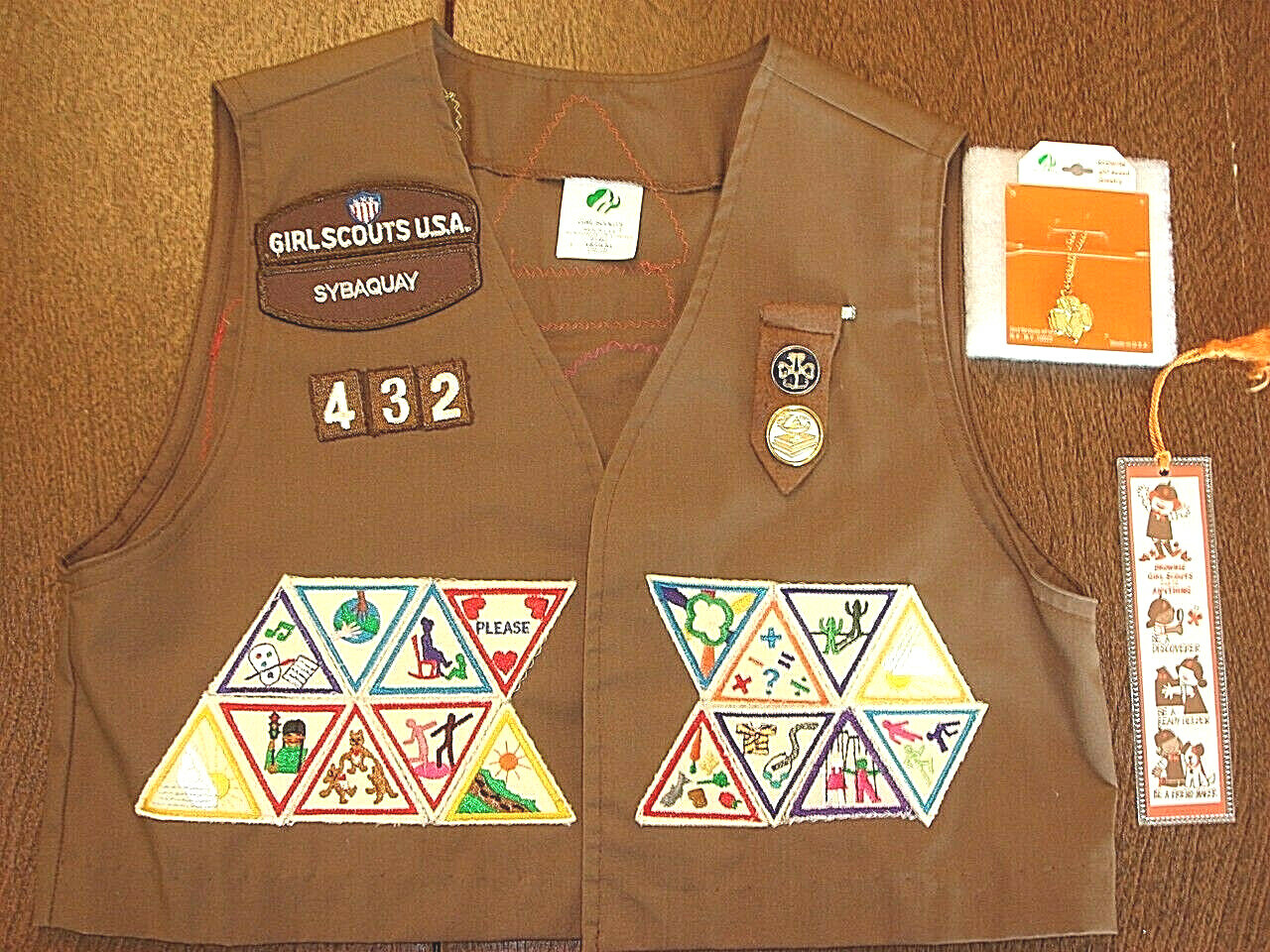 Gs Names Lockets Vintage Brownie Girl Scouts Vest w/ 37 patches, GS Locket & Vintage ...