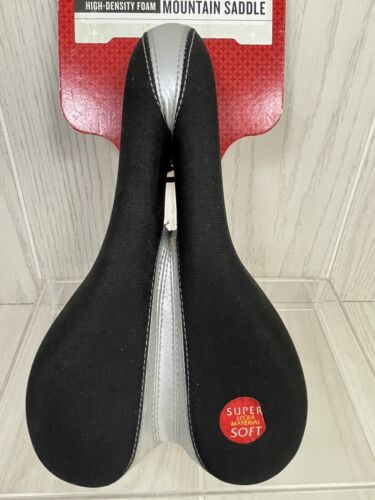 Schwinn Bicycle Seat Adult High Density Foam Black & Silver Mountain Saddle - Picture 3 of 7