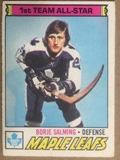 1977-78 O-Pee-Chee Borje Salming Hockey Card. Toronto Maple Leafs OPC #140