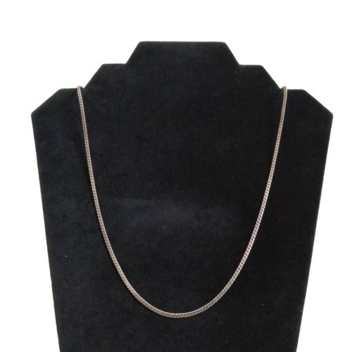 Vintage Silberfarben Einzelstrang Flach Fischgrät Metall Unisex Kette Halskette