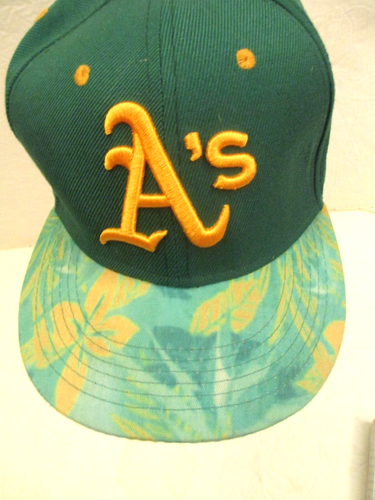 New Era Oakland Athletics A's Snapback Cap Sewn Green Yellow Tropical Brim MLB - Imagen 2 de 11