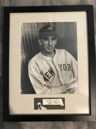 Carl Hubbell Signed Autographed Cut Auto Framed Matted New York Giants