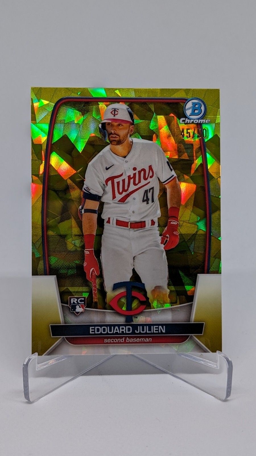 Edouard Julien 2023 Topps Bowman Chrome Sapphire Gold #/50 Rookie RC #1