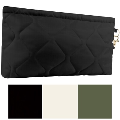Lightweight Quilted Woobie Zipper Pouch - Small Zipper Accessory Bag Travel Bag