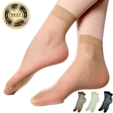10-20 Pairs For Womens Stockings Silk Soft Nylon Elastic Short Ankle Sheer Socks