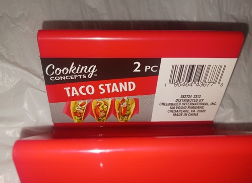 new Cooking Concepts Taco Stand 2 Pc-Holds 3 Tacos Each-To Hold 6 Tacos red - Picture 8 of 16