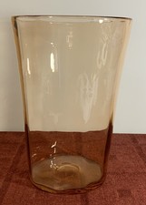 Large Vintage Pink / Peach Glass Champagne Bucket / Cooler 11.5" Tall