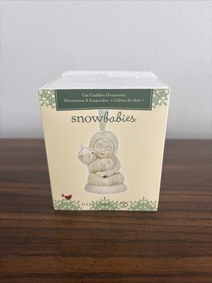 New DEPT 56 SNOWBABIES Porcelain Ornament CAT CUDDLE  Christmas