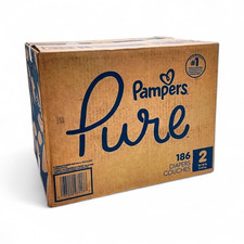 Pampers Pure Protection Luxesoft Vitamin-Infused Baby Diapers Size 2 186 Count