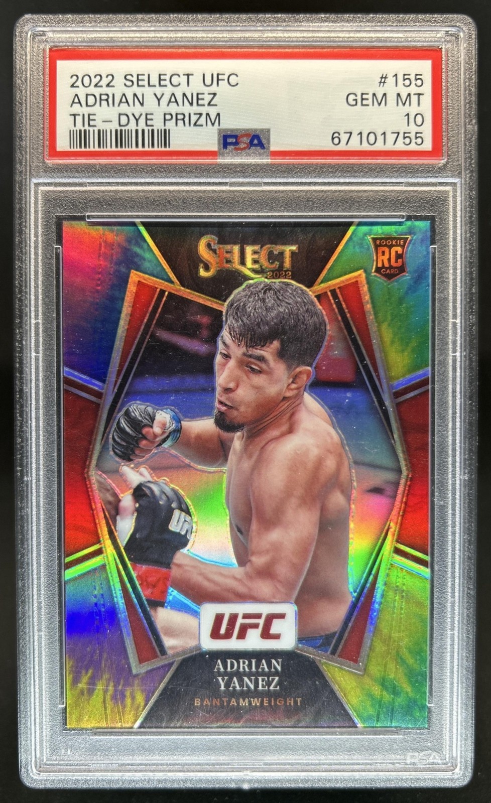 2022 Panini Select UFC Adrian Yanez RC Tie Dye Prizm Premier Level #/25 PSA 10