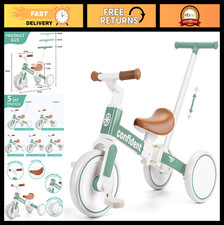 5-in-1 Toddler Tricycle Balance Bike, Adjustable Push Trike for Ages 1-5, Gift