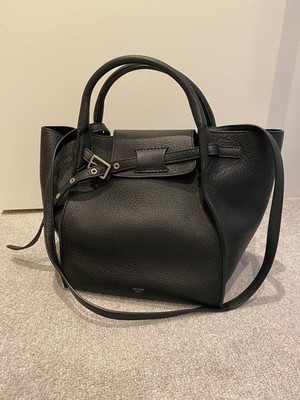 Celine Big Bag Small Black Leather Buckle Shoulder Bag