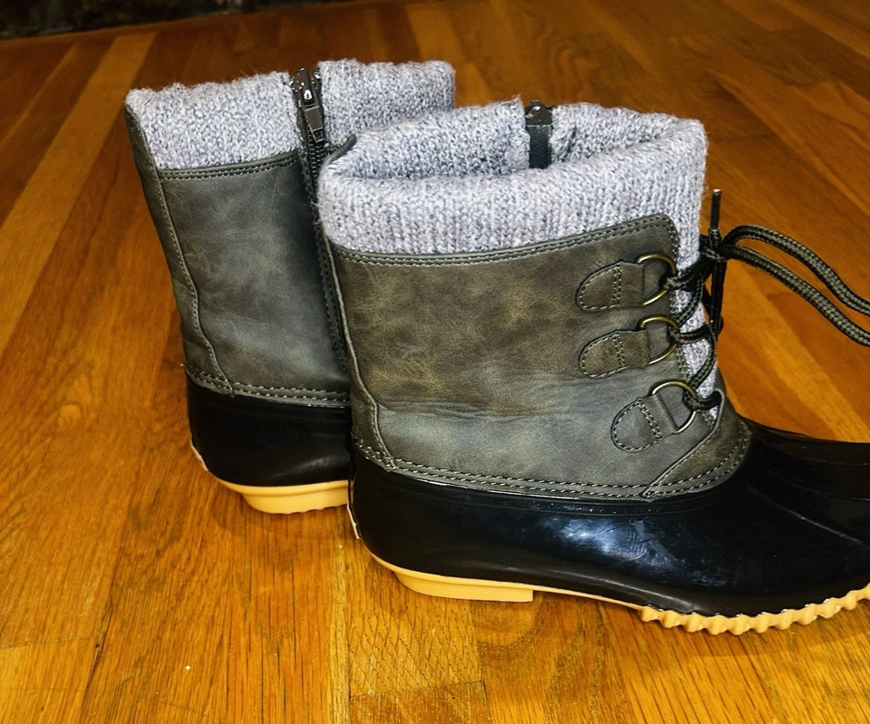 Botas Sporto Lauren Duck para mujer 7M grises impermeables invierno botas para nieve piel sintética Foto 2 de 4