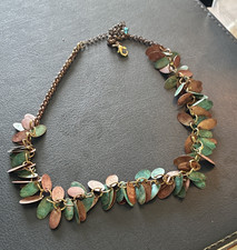 Handcrafted Copper Leaf Statement Necklace Bi...
