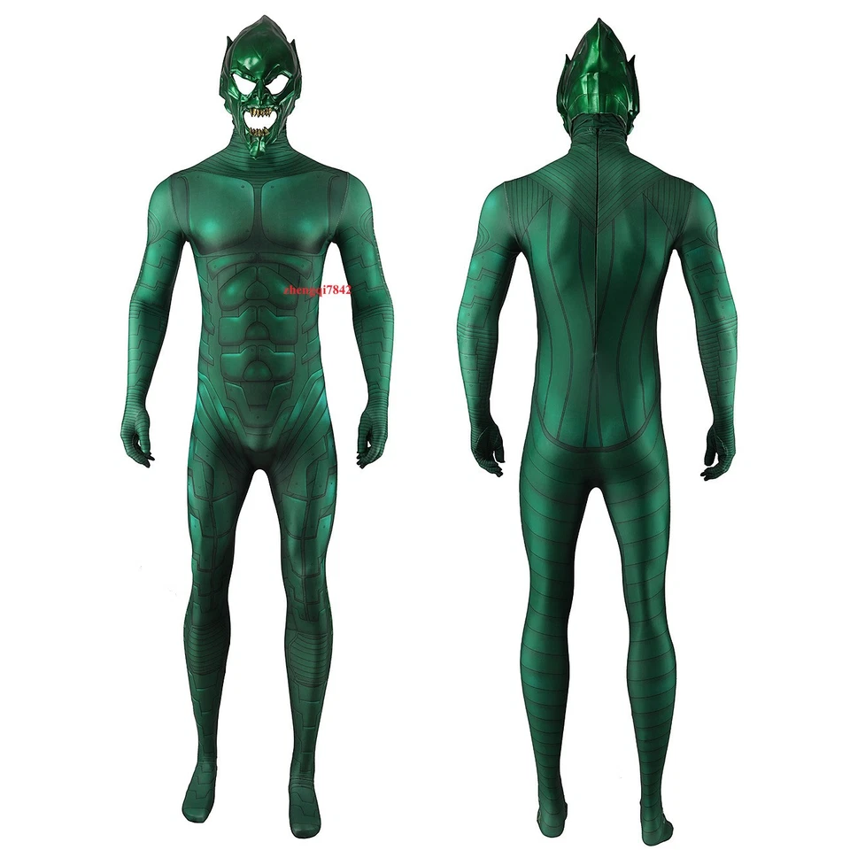Spider-Man No Way Home Green Goblin Cosplay Bodysuit Jumpsuit Adult Kid Show Set - Image 2 of 4