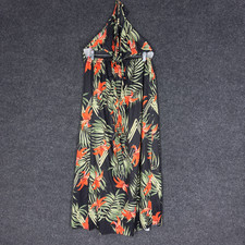SheIn Sundress Women M Medium Black Floral Midi Sleeveless Halter Neck Casual