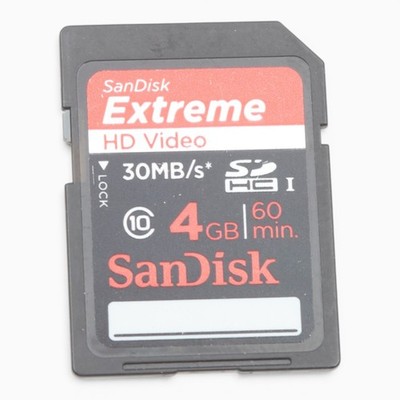SanDisk SD HC I Extreme HD Video 4GB Memory Card Speicherkarte 30MB/s