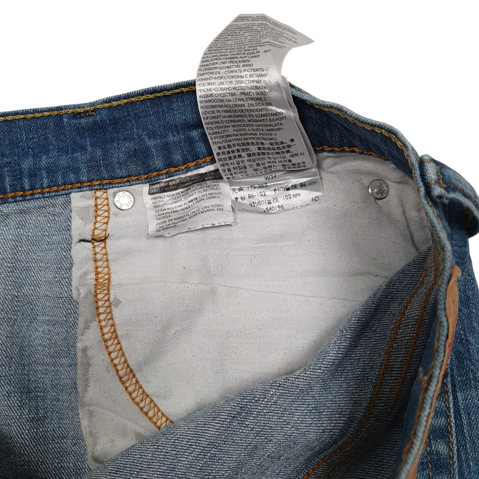 LEVIS 569 Stretch Blue Denim Jeans Cotton Blend Shorts Mens W34 image 2
