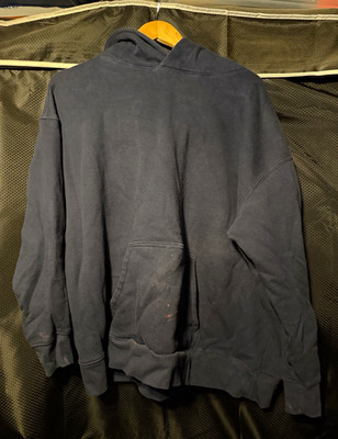 Unisex Adults Big & Tall 3XL Blue Pullover Fleece Hoodie Solid Kangaroo