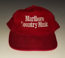 Marlboro Country Music Corduroy Hat Vintage 90s Red Cigarette Snapback Cap NEW