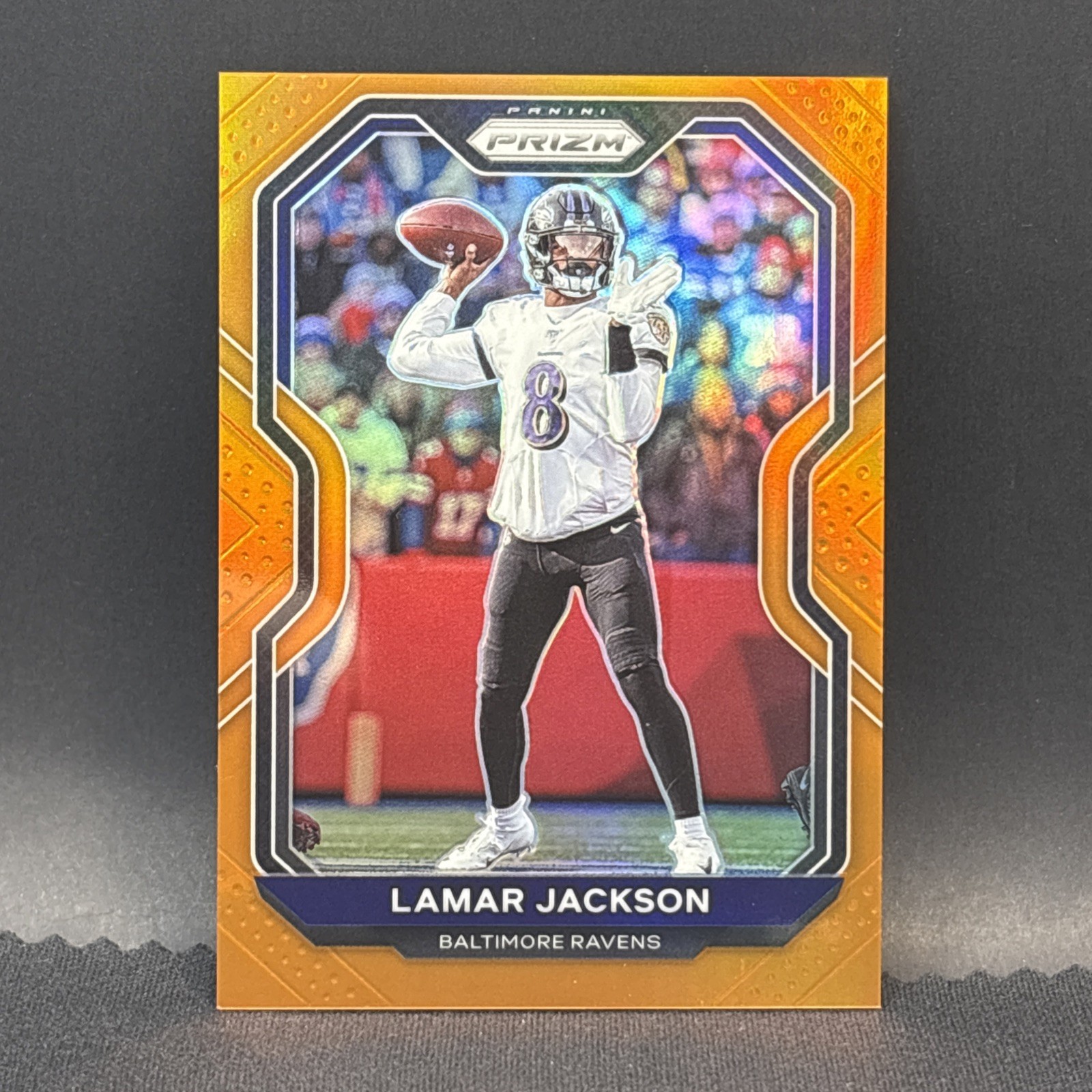 #22/249 2020 Panini Prizm - Lamar Jackson #37 Orange Prizm  