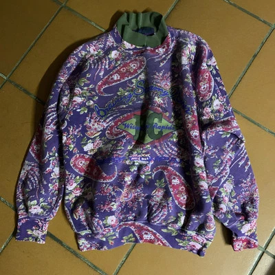 Vintage Best Company Pullover Pulli Made In Italy 100% Baumwolle Lila Bunt Retro - Bild 1 von 4