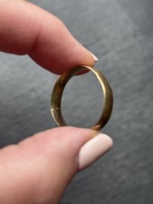 Vintage 9ct Yellow Gold Plain Band Ring Size S Hallmarked No Stone Gold