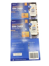3pack QLINK Wireless Cellular 4G LTE/5G Sim Card Kit Includes Sim Card & Adapter