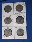 Lot 6 Walking Liberty 90% Silver 1917-45 US Coins US Mint