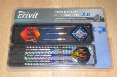 Crivit  Superdart PRO X.0,Steel-Dart-Dartpfeile SET,20 Gr.,Etui,NEU