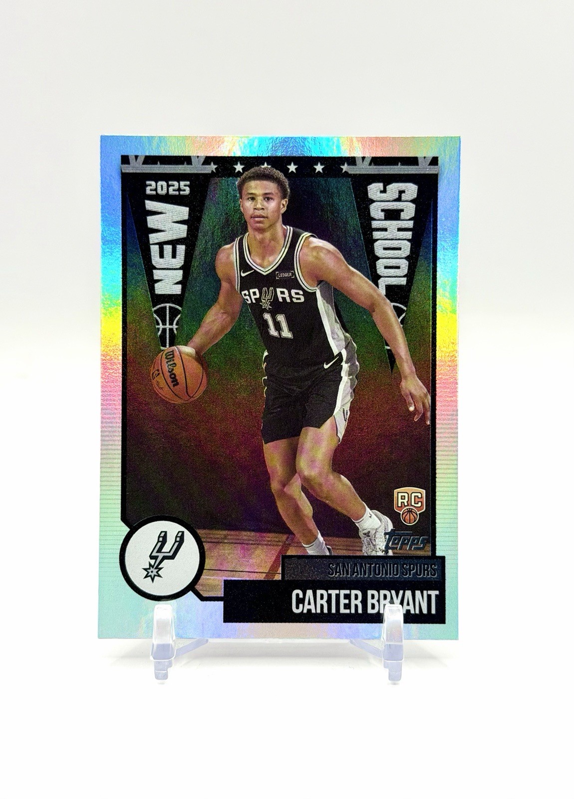 CARTER BRYANT 2025-26 Topps #NS-14 Spurs Rookie RC New School Holo