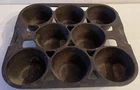 Vintage Cast iron wagner ware NO.R 8 hole popover cupcake pan U.S.A. RESTORATION