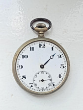 Antique Swiss Nickel Pocket Watch c.1910-1920 7 Jewels