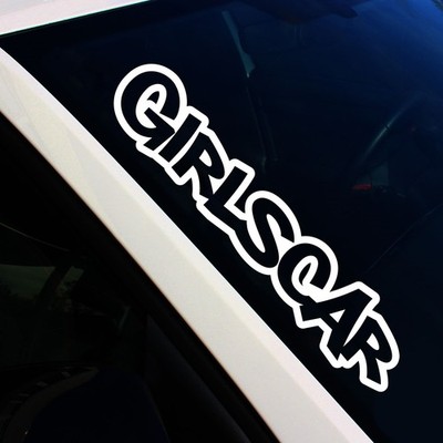Frontscheibenaufkleber girlscar 1 Weiß Glanz Sticker Tuning Auto Decal FS127