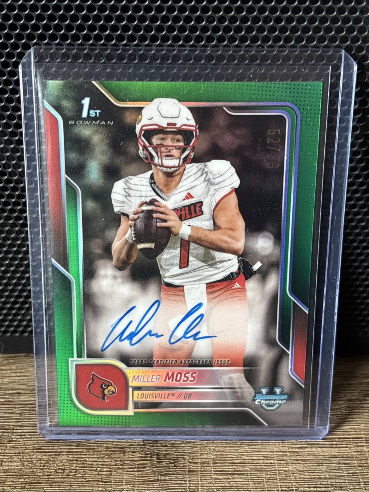 2025 Bowman Chrome University U 1st RC Miller Moss Auto Green Refractor 52/99
