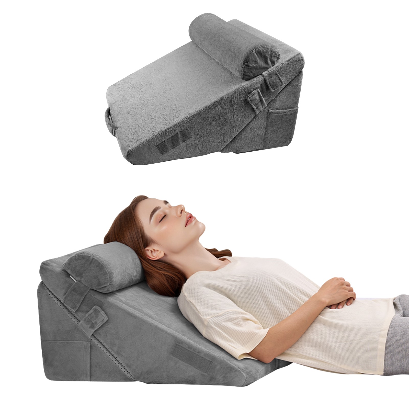 Orthopedic Bed Wedge Pillow 3 Pcs Adjustable for Back Leg Ne